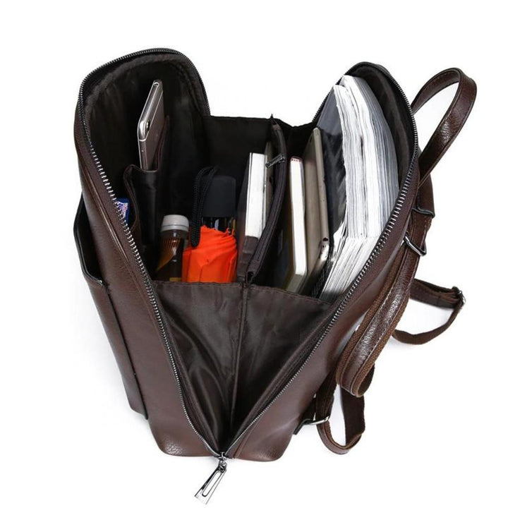 Sleek Classic Double-Zip Backpack
