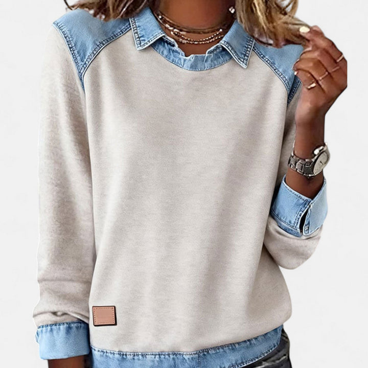 Mina | Denim Yoke Sweatshirt