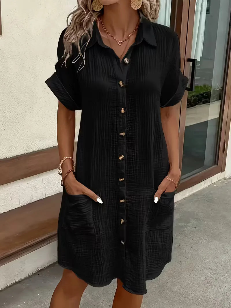 Shirt Dress with Short Sleeves