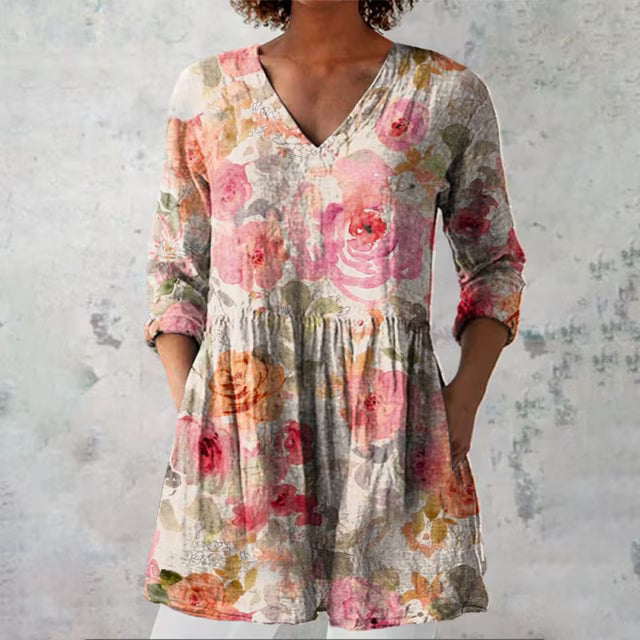 Violetta | Long Blouse with V-Neck