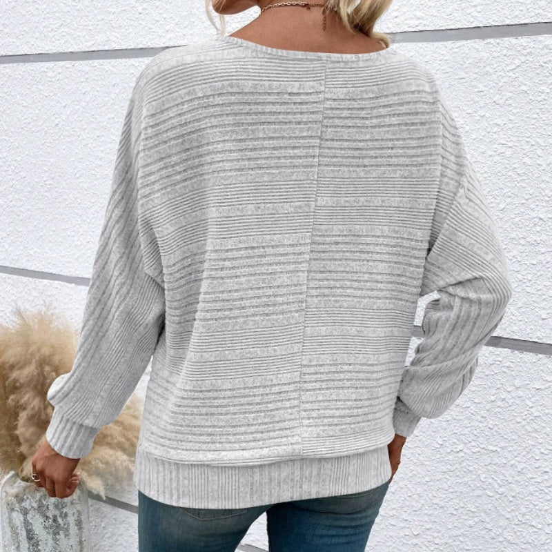 Marnie | Striped Batwing Knit Top