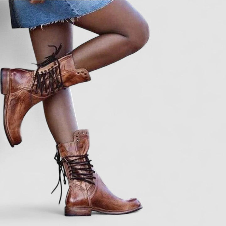 Rhoda™ | Vintage Lace-Up Ankle Boots