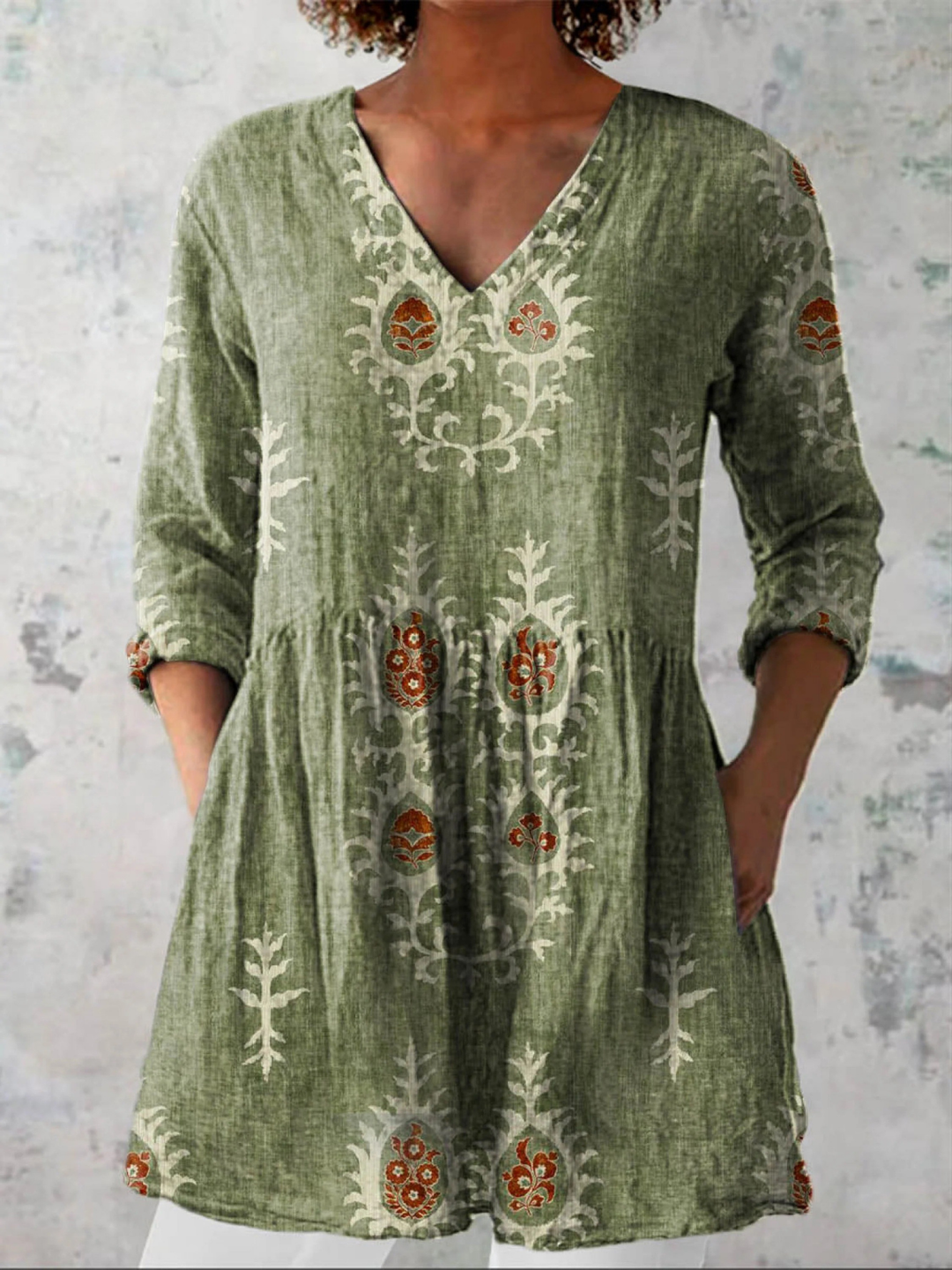 Sophia | Long Blouse with V-Neck