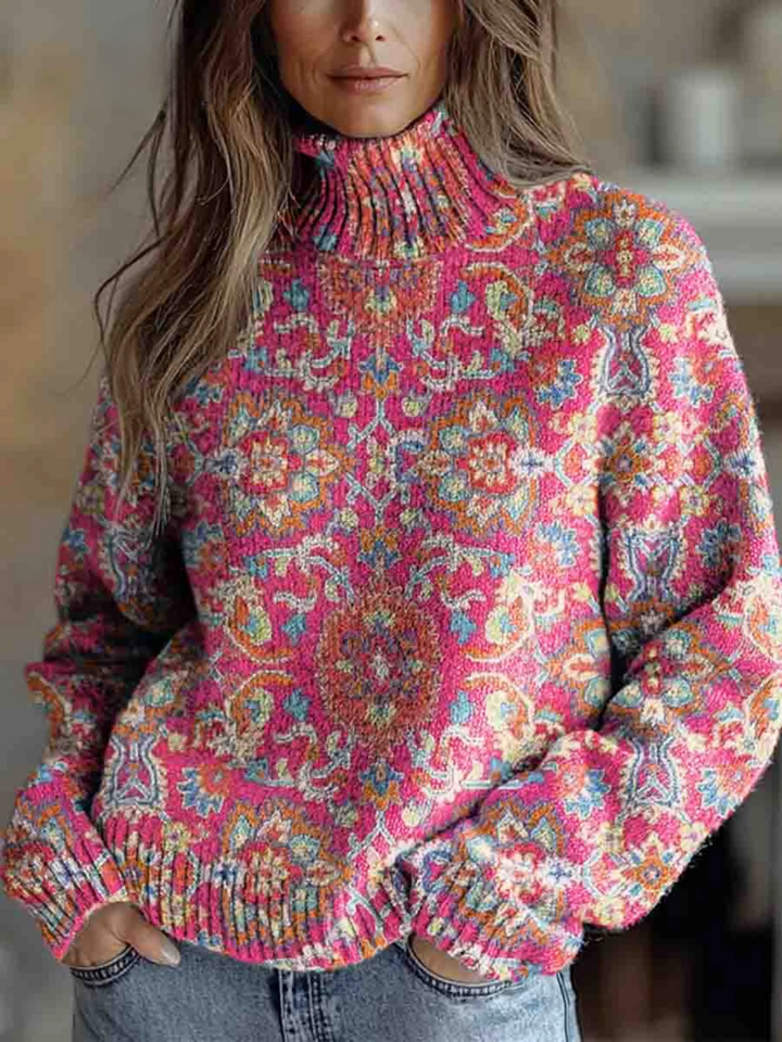Ismay | Paisley Print Turtleneck Sweater