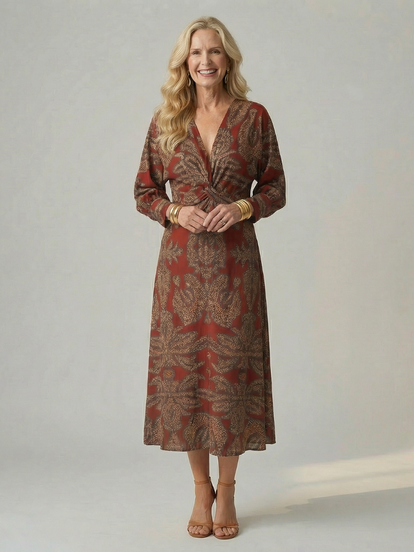 Lune - Natural Wrap Midi Dress