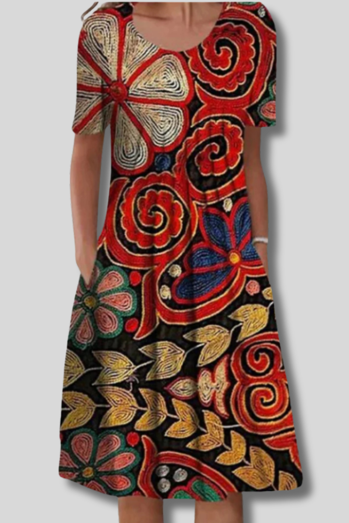 Pearl™ | Vintage Floral Art Print Dress