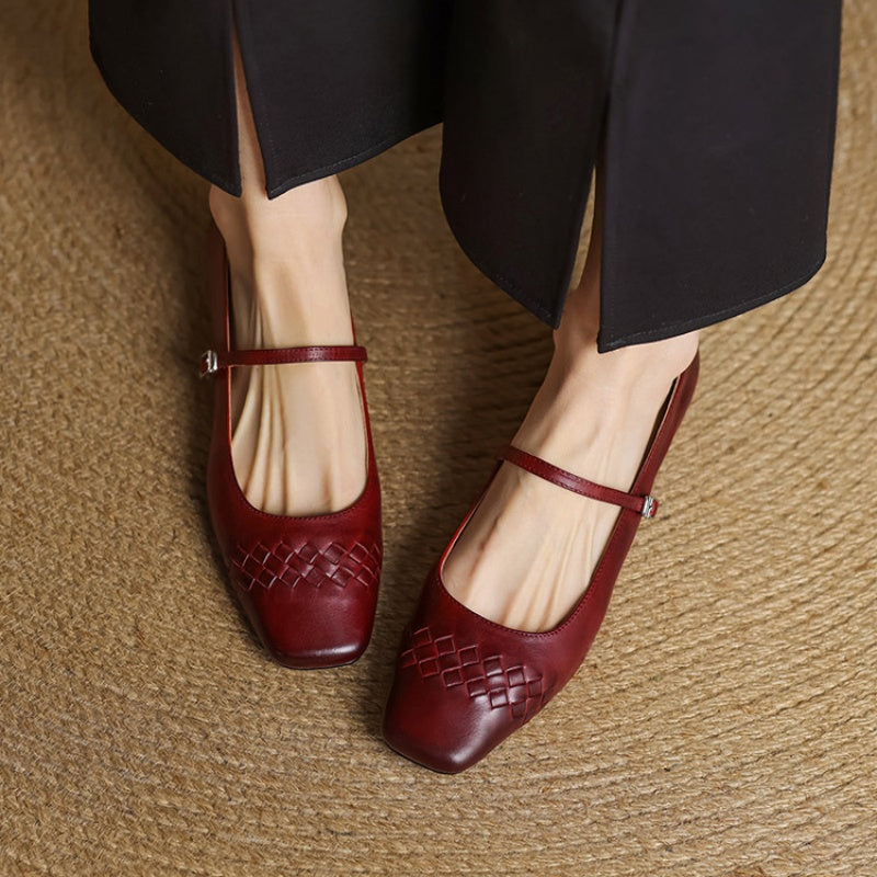 Rosemary | Square-Toe Mary Jane Flats