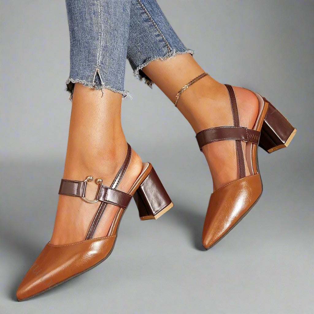 Daphne | Buckle Mary Jane Block Heels