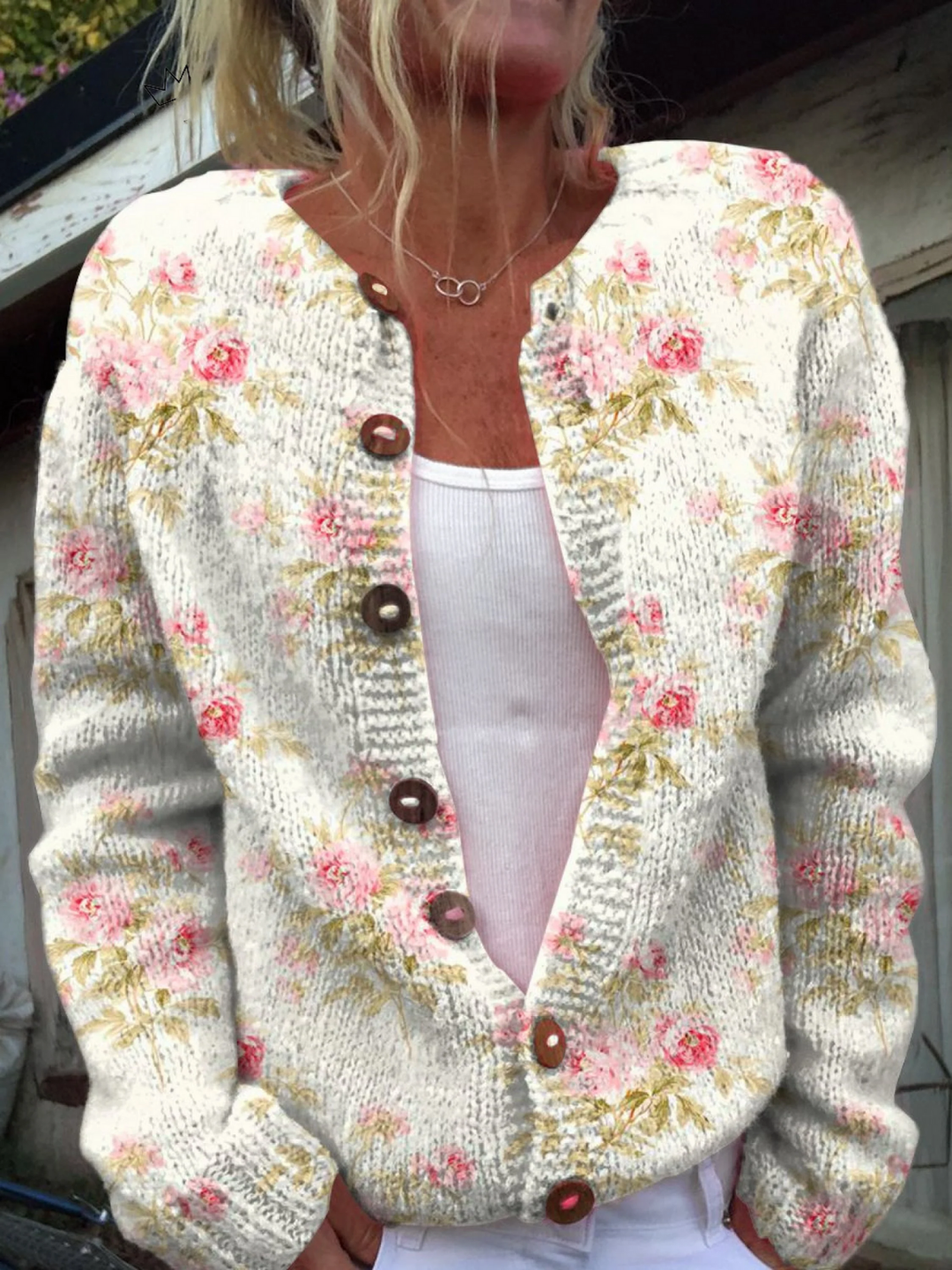 Kerensa | Blush Blossom Knit Cardigan
