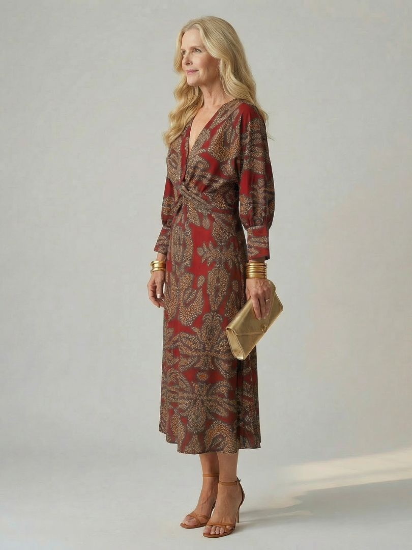 Lune - Natural Wrap Midi Dress