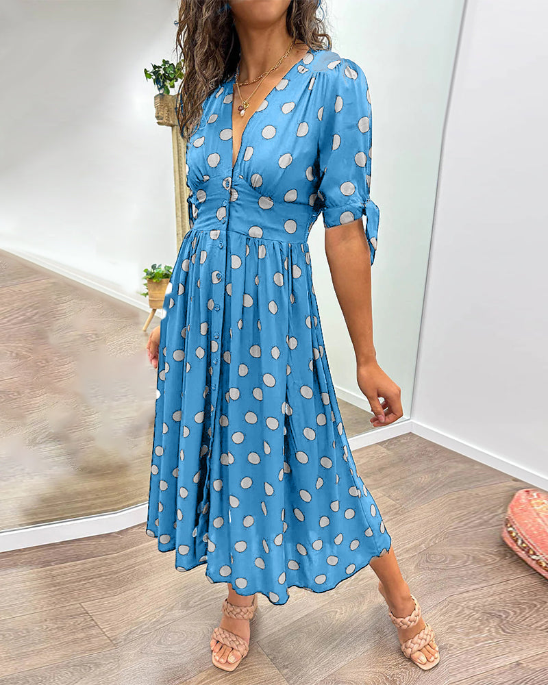 Victoire™ | Elegant Polka Dot Dress