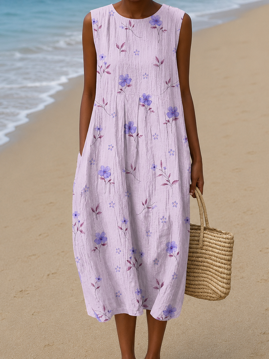 Frederica | Floral Sleeveless Midi Dress