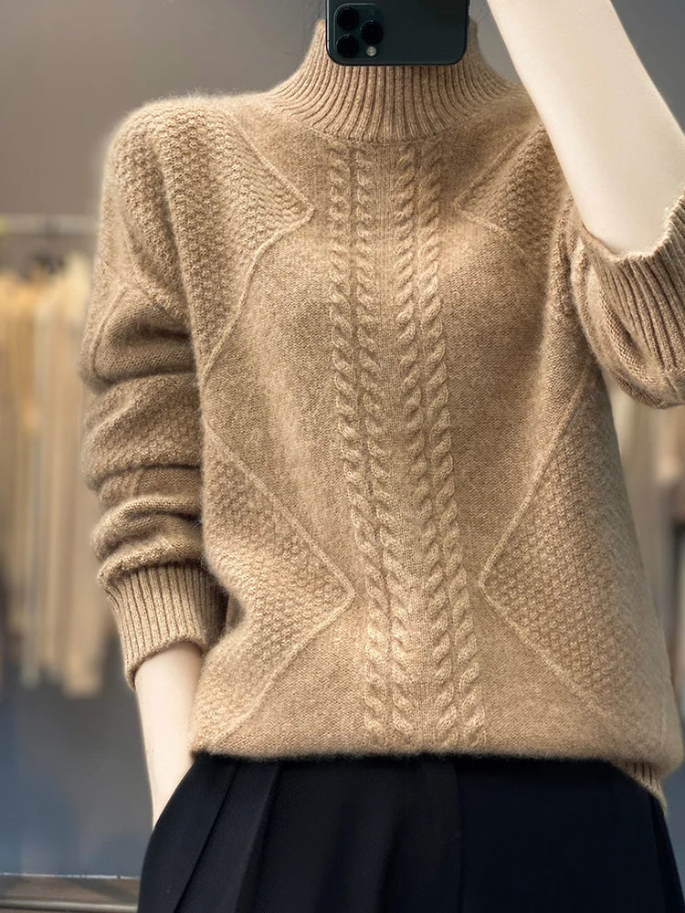 Jinny | Textured Mock-Neck Sweater