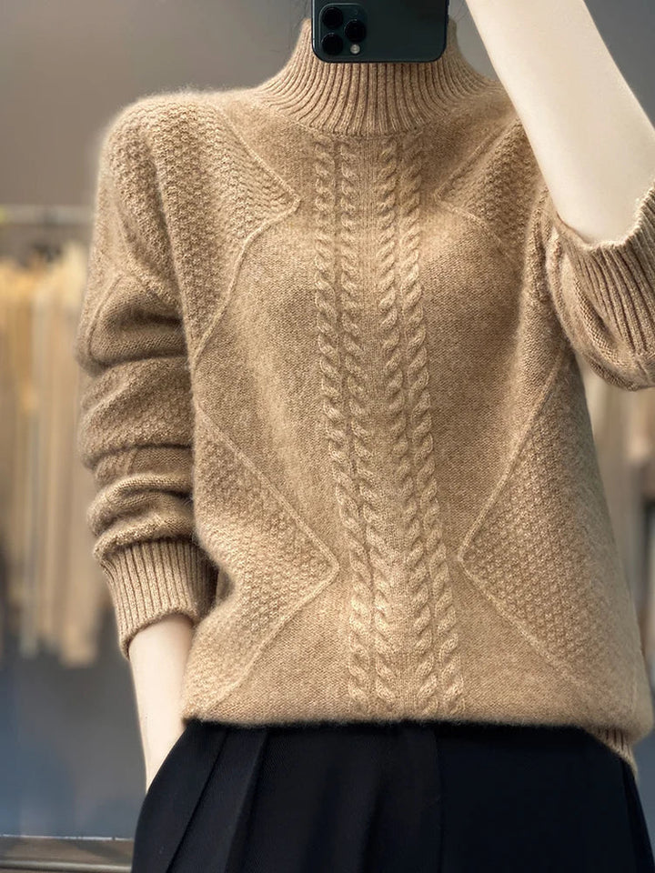Jinny | Textured Mock-Neck Sweater