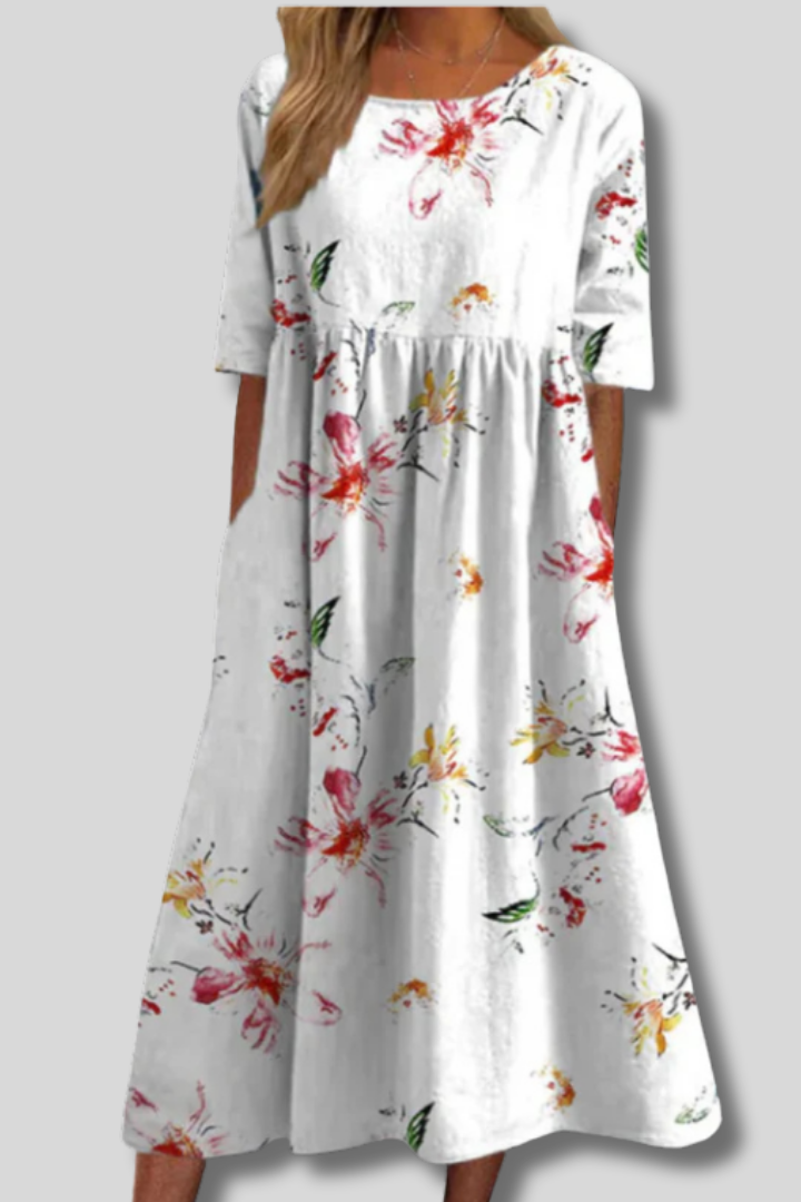 Gloria™ | Vintage Floral Art Print Dress