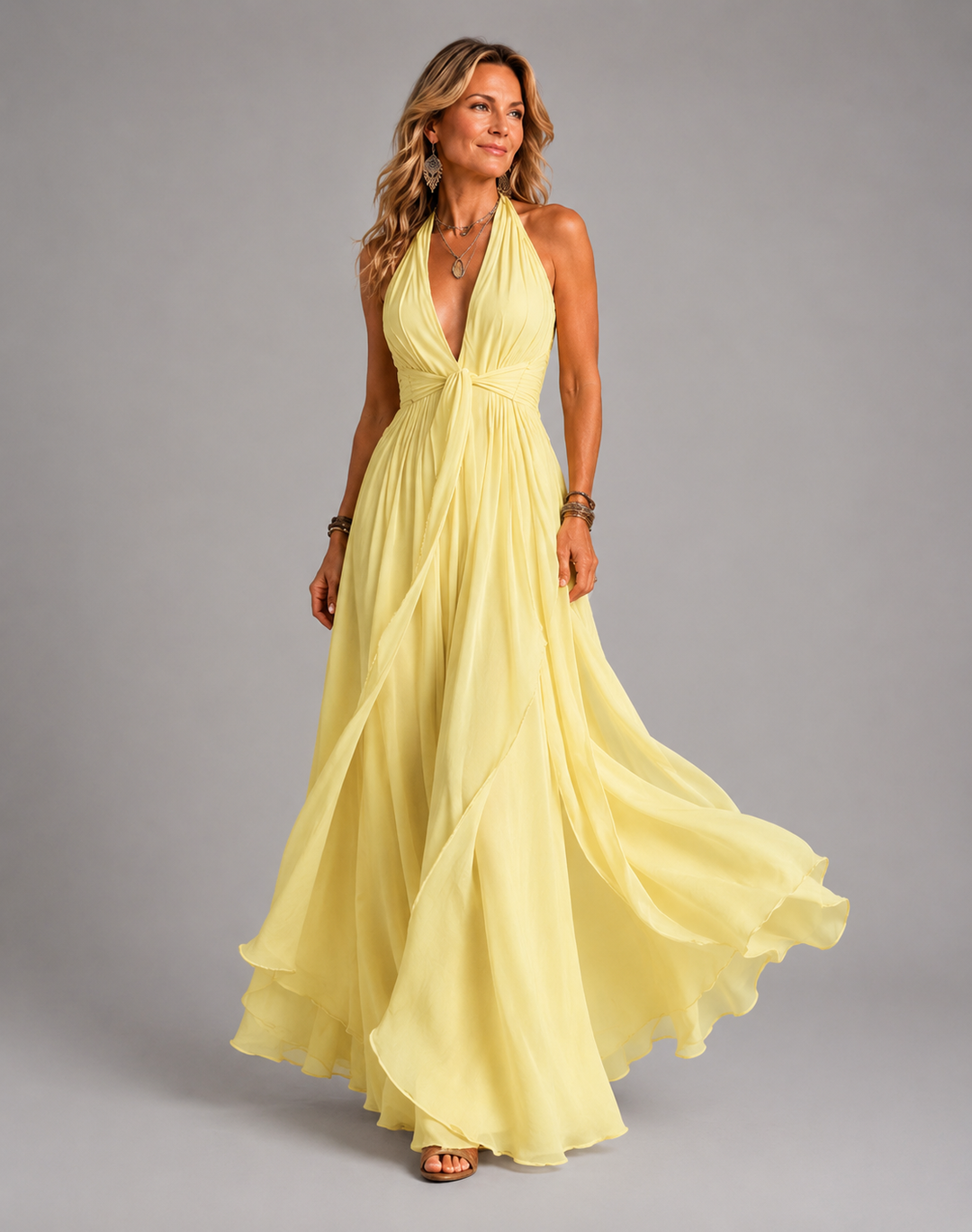 Women's V-neck Long Dresses