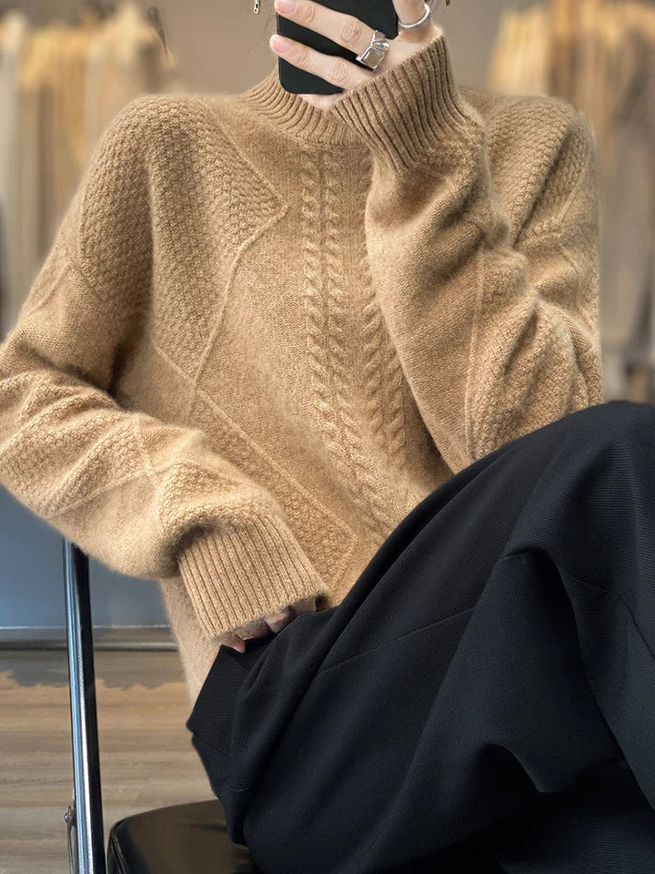 Jinny | Textured Mock-Neck Sweater