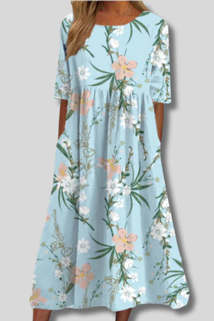 Frances™ | Vintage Floral Art Print Dress