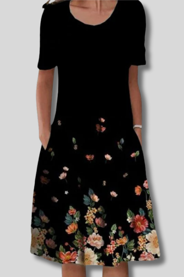 Helen™ | Vintage Floral Art Print Dress