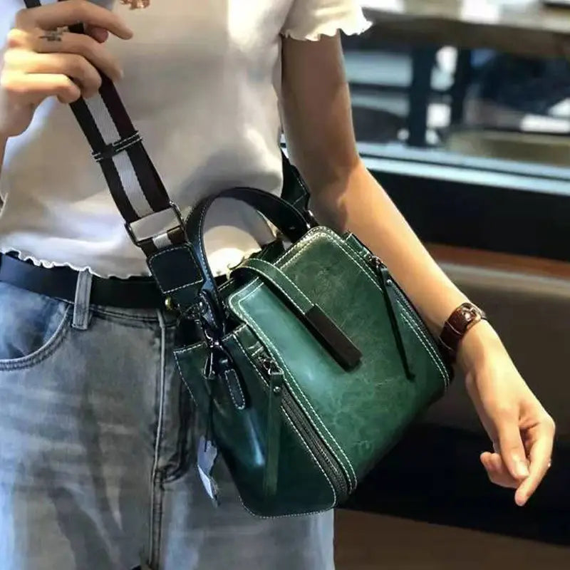 Chic Authentic Leather Crossbody Bag