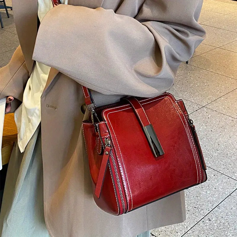 Chic Authentic Leather Crossbody Bag