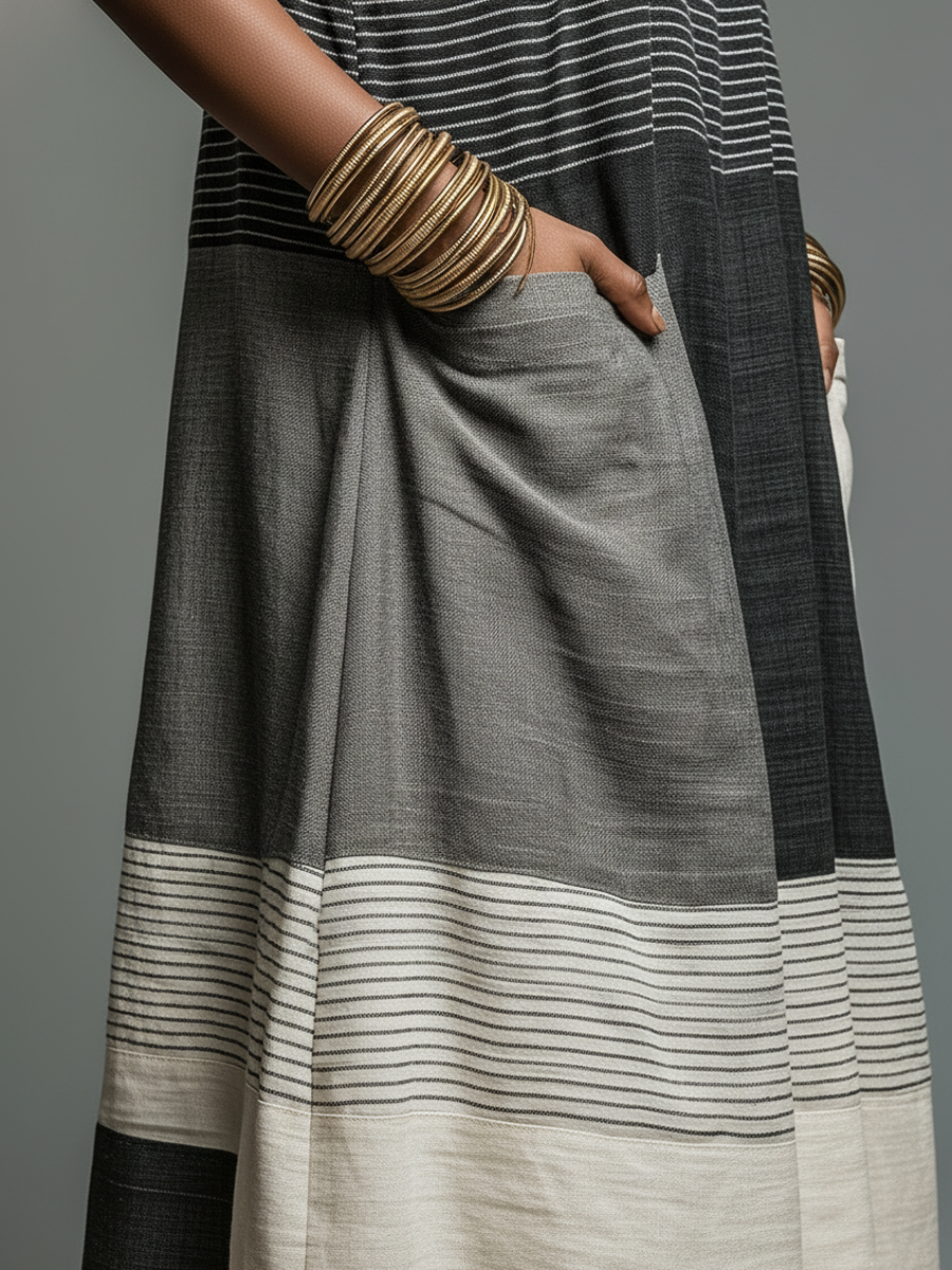 Nadia™ | Colour Block Stripe Sleeveless Maxi Dress