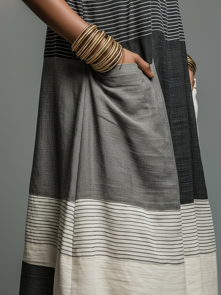 Nadia™ | Colour Block Stripe Sleeveless Maxi Dress