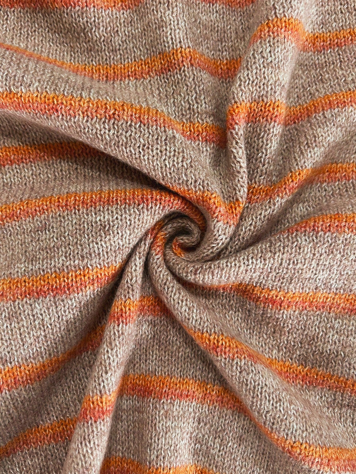 Tamsyn | Striped Knit Cardigan Beige Orange