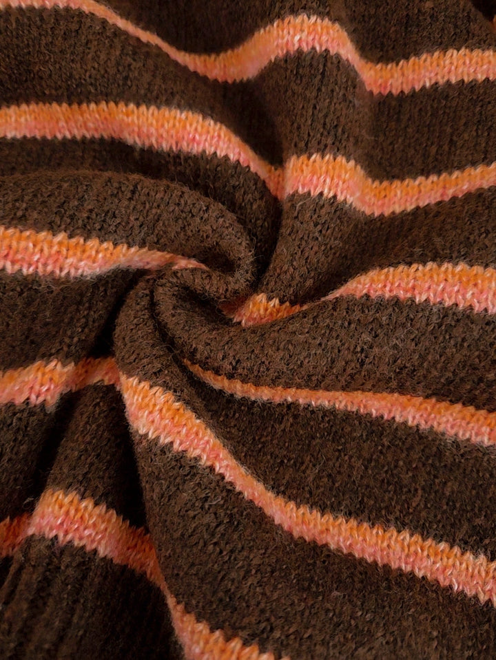 Tamsyn | Striped Knit Cardigan Beige Orange