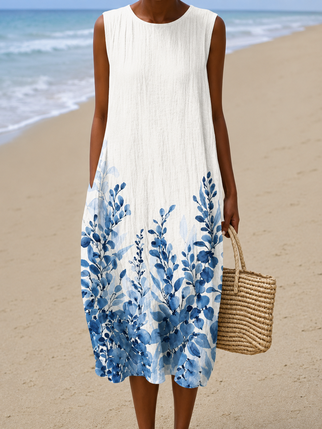 Leonora | Sleeveless Floral Midi Dress