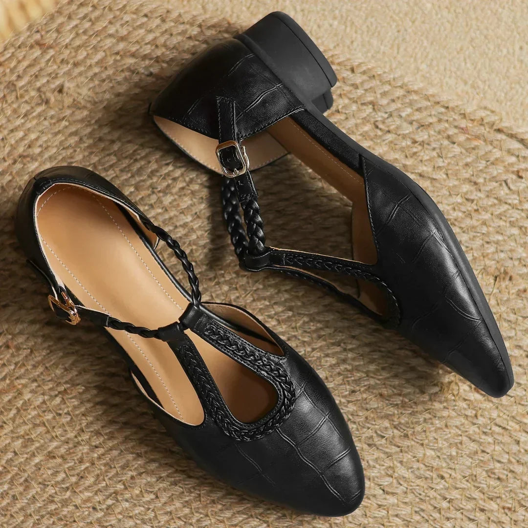 Katharina | Braided T-Strap Shoes