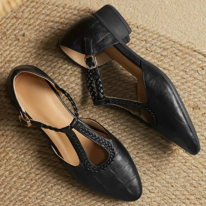Katharina | Braided T-Strap Shoes