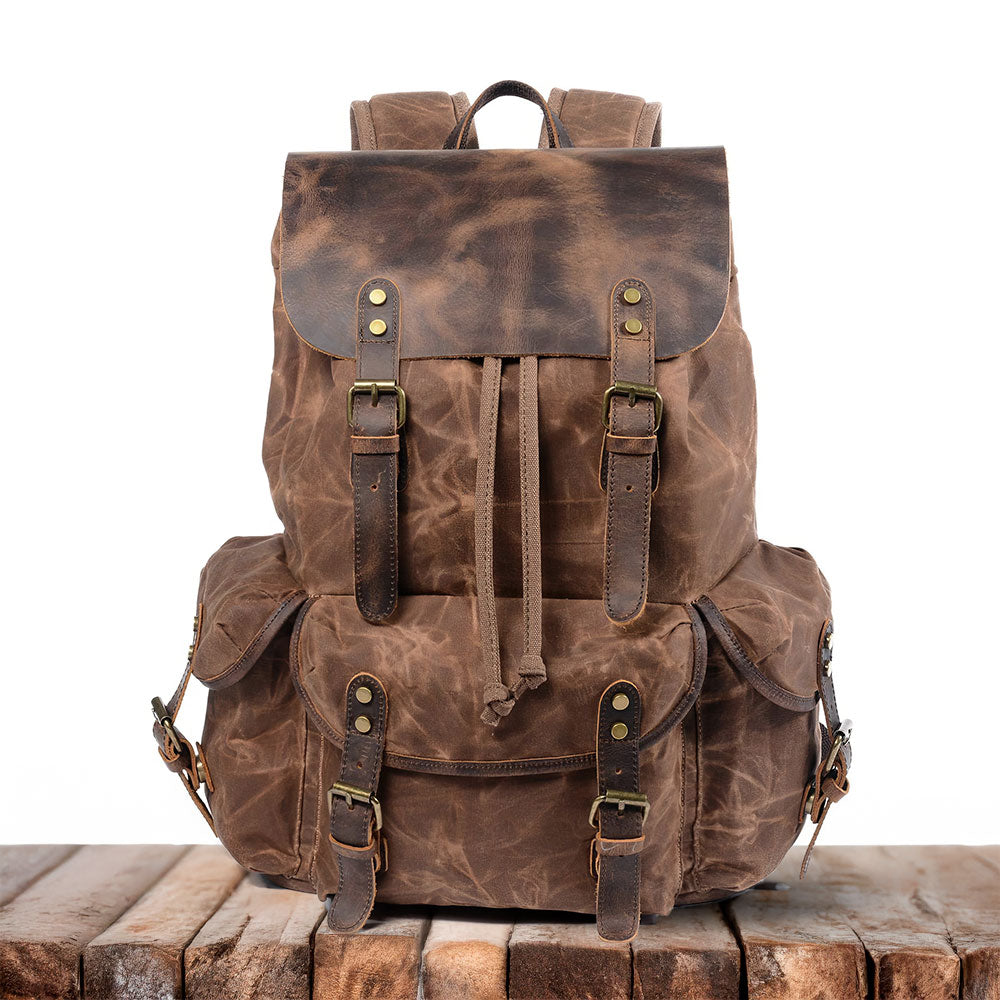 James - Classic Canvas and Leather Backpack