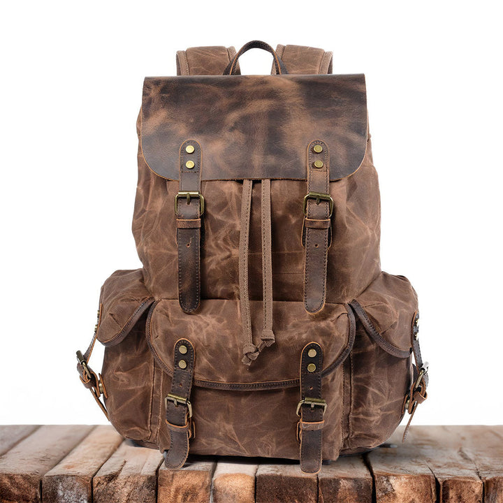 James - Classic Canvas and Leather Backpack
