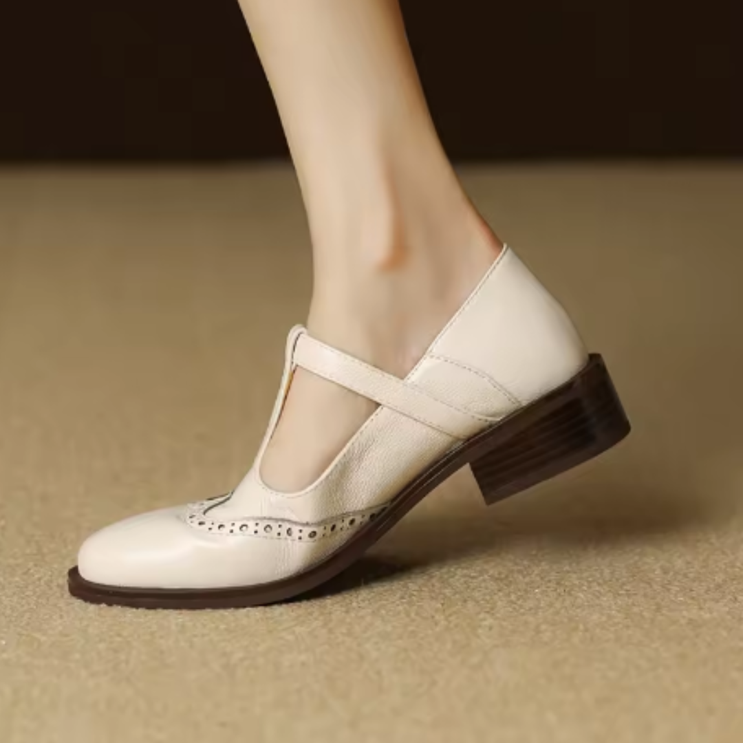 Kate | Brogue Mary Jane Low Heels