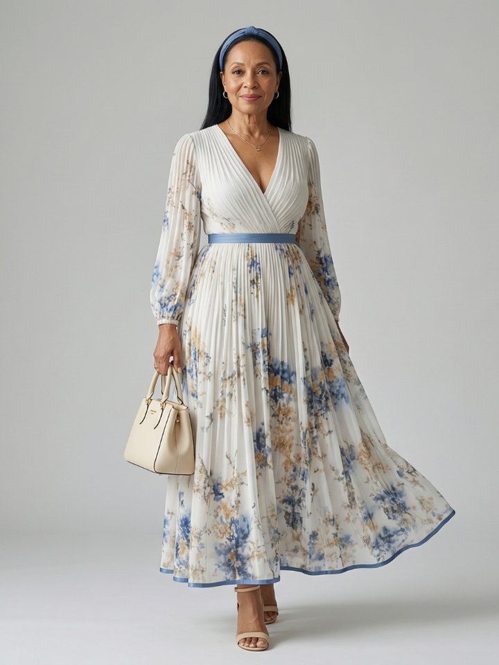 Rielle - Pleated Wrap Midi Dress