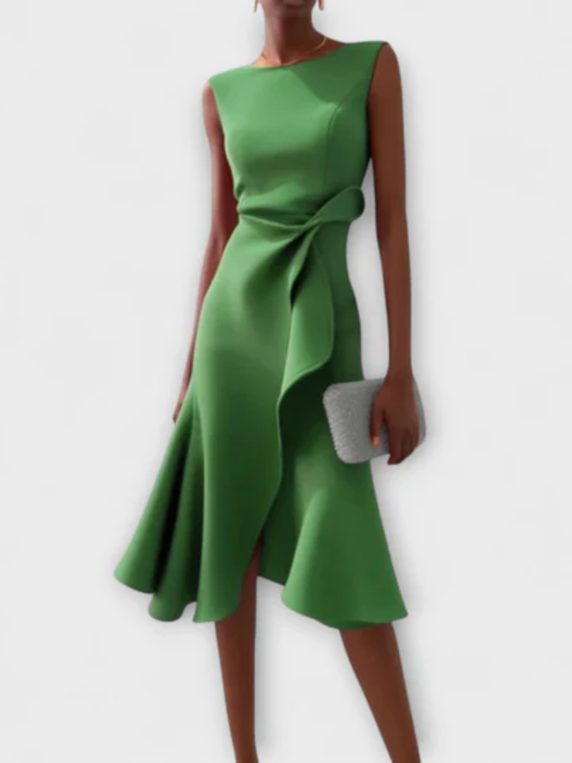 Mireya™ | Draped Waist Midi Dress