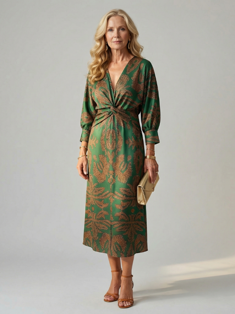 Lune - Natural Wrap Midi Dress