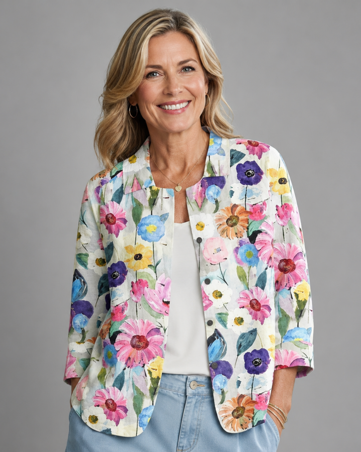Rosamonde | Scattered Floral Open Shirt