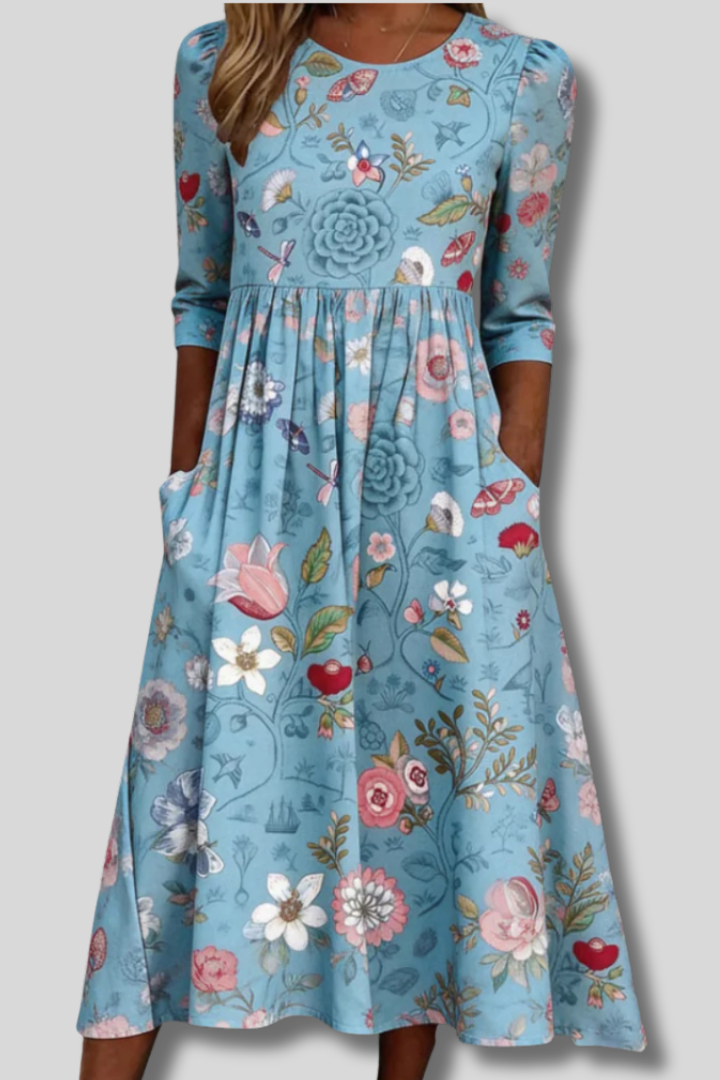 Louise™ | Vintage Floral Art Print Dress