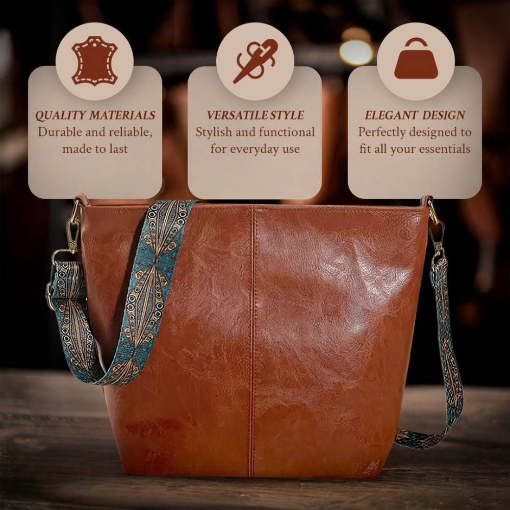 Chelsey's Retro Elegance | Leather Shoulder Bag