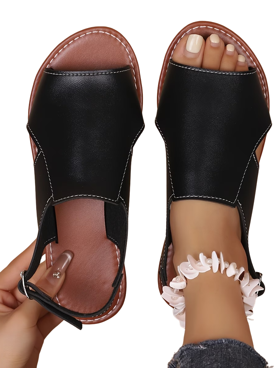 Betsy™ | Classic Summer Slingback Leather Sandals
