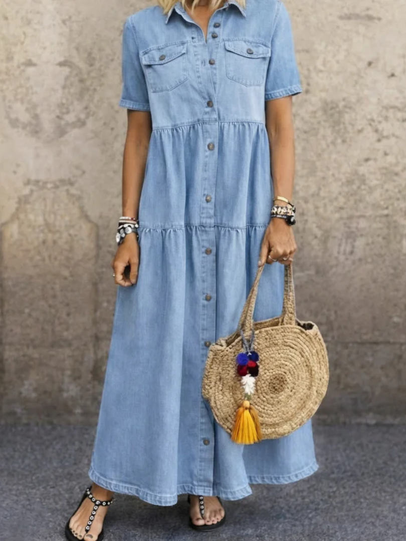 ELIZABETH | BUTTON-FRONT MAXI DRESS