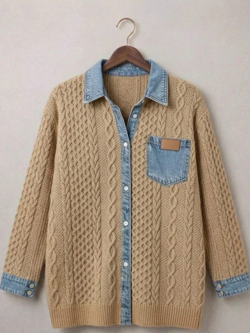 Simone™ | Denim Patchwork Shirt