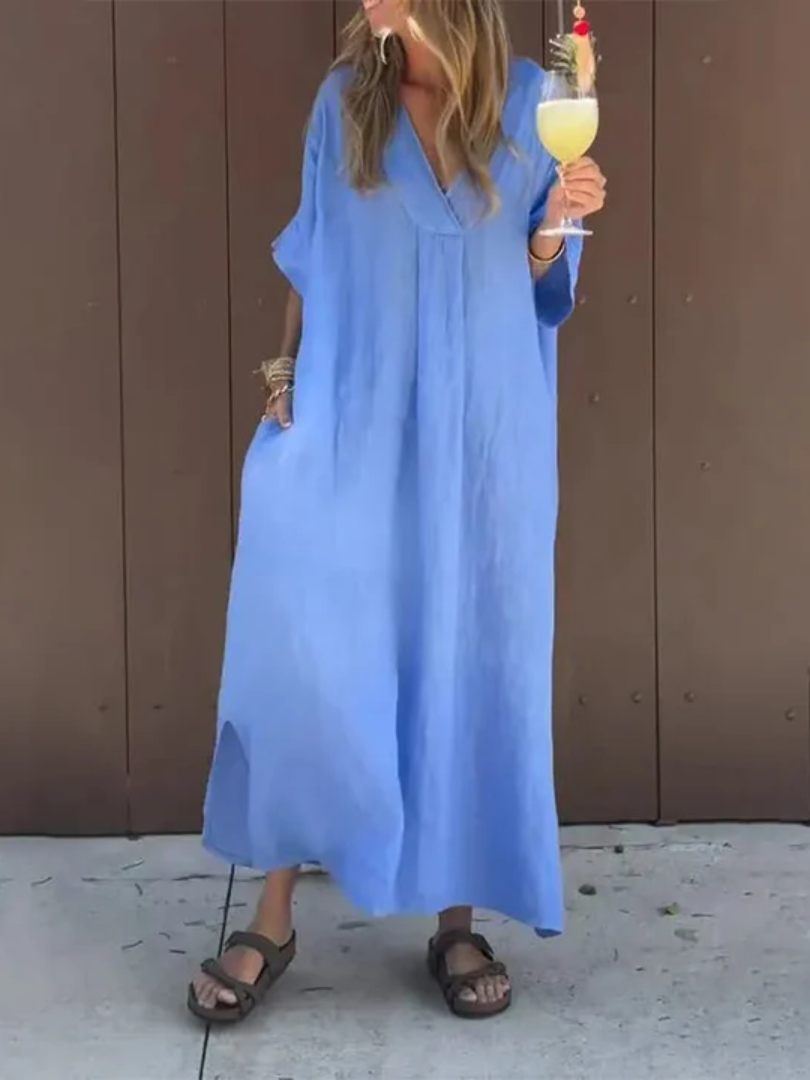 Cambria™ | Lightweight Cotton V-Neck Dress