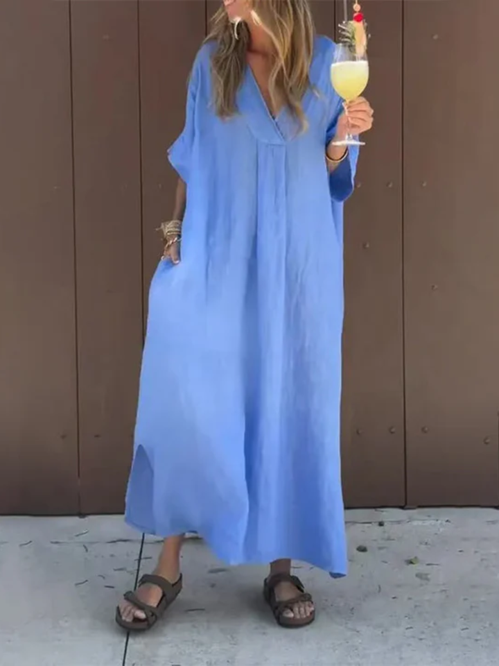 Cambria™ | Lightweight Cotton V-Neck Dress