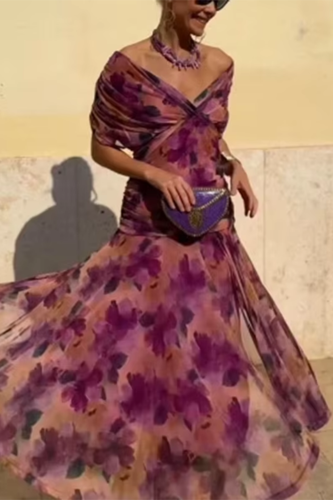 Luisa | Elegant Long Party Dress with V-Neck
