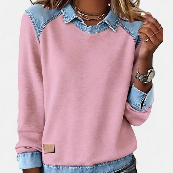 Mina | Denim Yoke Sweatshirt