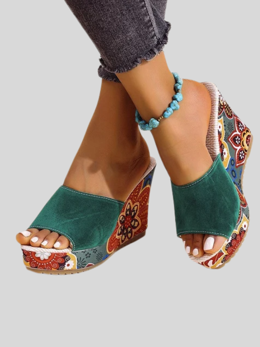 Addie™ | Stylish Bohemian Printed Wedge Sandals