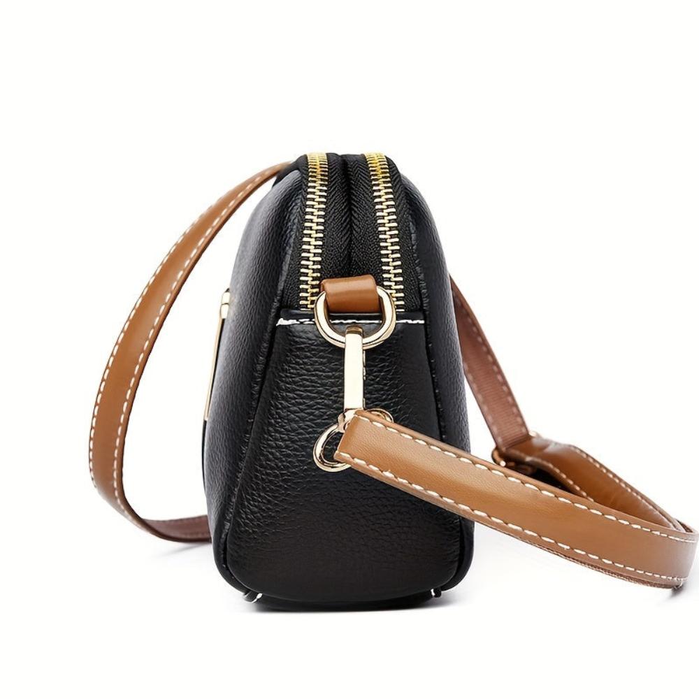 Litchi-Embossed Mila Crossbody Bag